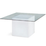 Mesa square. mesa cristal con Luz de Slide.