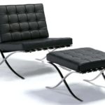 Silla BARNA con ottoman, piel top negra