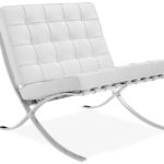 Chaise BARNA, design, dessus cuir blanc