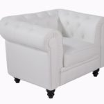 CHESTER armchair, white imitation leather