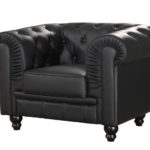 CHESTER armchair, black imitation leather
