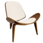 Sillón NORDIC (T), palo rosa, similpiel blanca