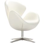 SW 30 armchair, white imitation leather upholstery