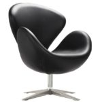 Fauteuil SW 30, revêtement en simili cuir noir.