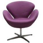 SW 50 armchair, fixed, purple imitation leather upholstery