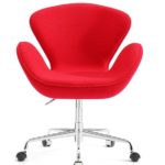SW armchair, swivel, gas, red cashmere fabric