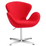 SW NEW armchair, red cashemira upholstered