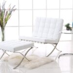 Silla BARNA con ottoman, piel top blanca