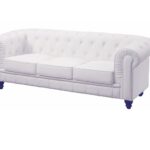 Sofá CHESTER, 3 plazas, similpiel blanca