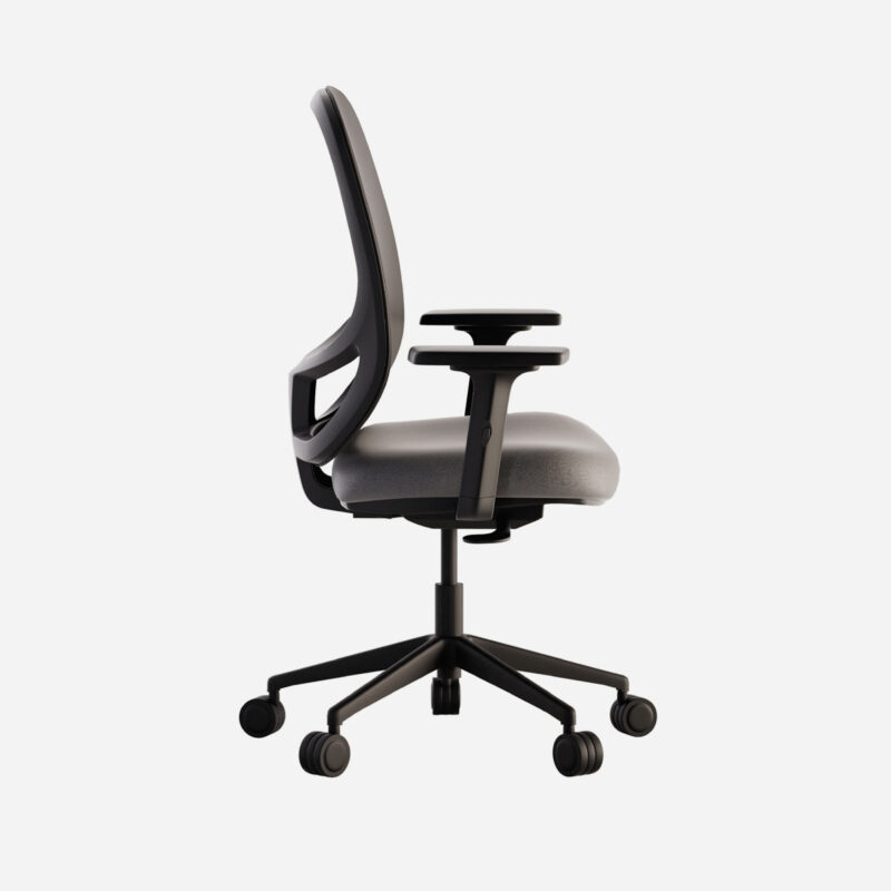 Silla ergonómica de oficina con respaldo de malla y asiento acolchado