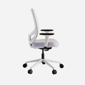 Silla ergonómica de oficina con diseño moderno en blanco y negro