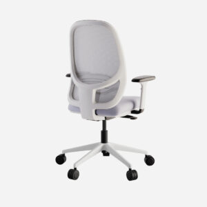 Silla ergonómica de oficina con diseño moderno en blanco y negro