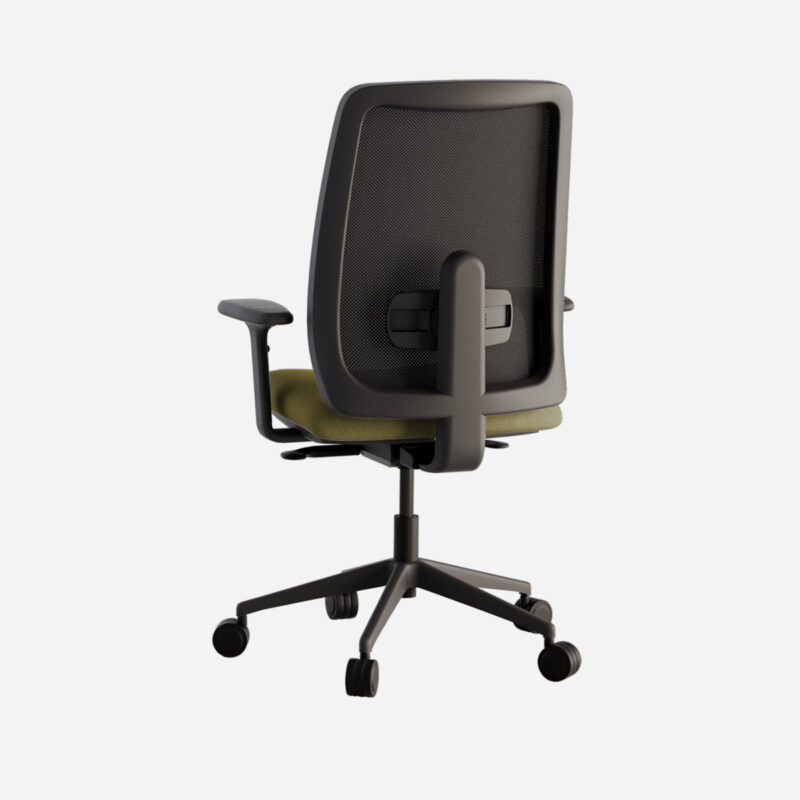 Vista trasera de la silla de oficina 911 con armazón en negro