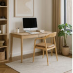 silla tapizada en madera de haya con repaldo curvado para oficina