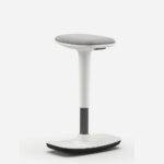 taburete ergonómico leo color banco con asiento tapizado