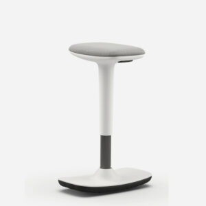 taburete ergonómico leo color banco con asiento tapizado