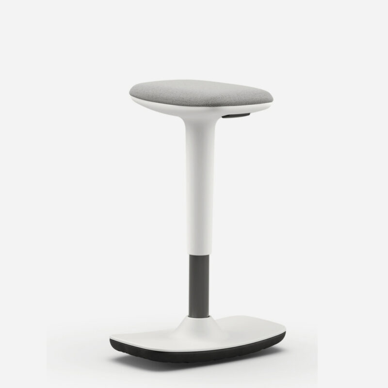 taburete ergonómico leo color banco con asiento tapizado