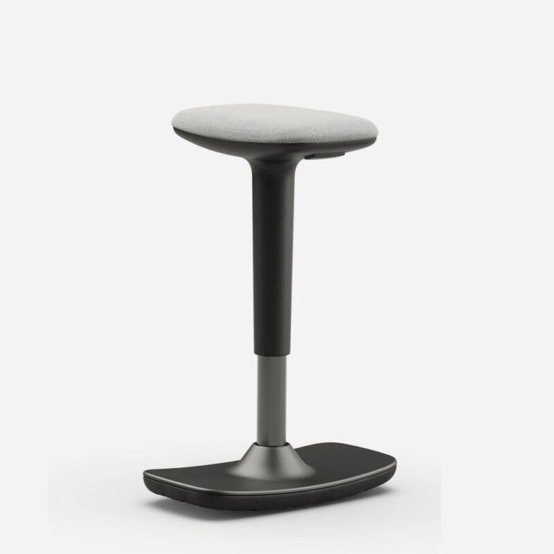 Taburete LEO de Intacor en color negro, con estructura metálica y diseño contemporáneo