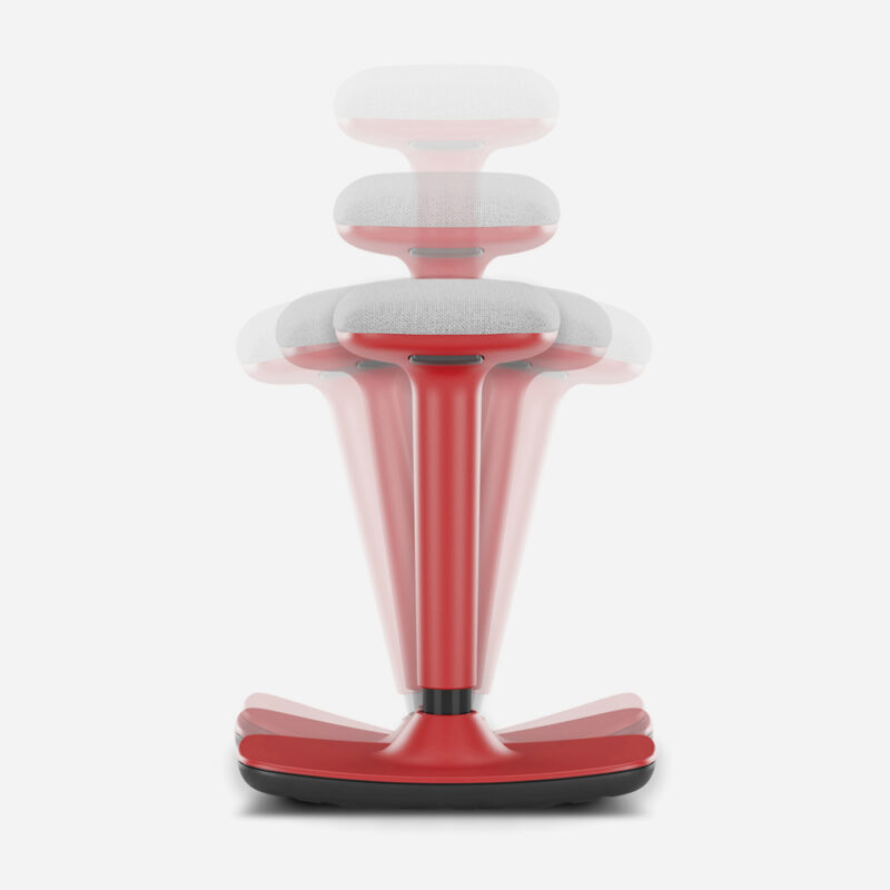 Taburete LEO de Intacor en movimiento, mostrando su mecanismo de giro o elevación