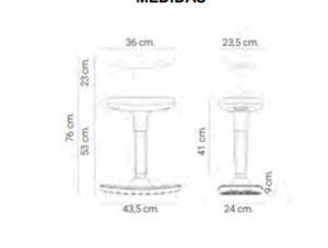 medidas del taburete leo basculante
