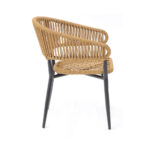 Lateral del Sillón de terraza Kiv de cuerda trenzada para restaurante